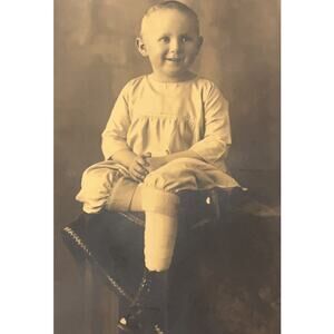 Antique/Vintage Studio Portrait Of a Child, Infant  Early 1900S Photo Tri-Fold